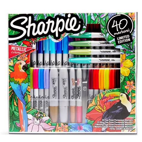 This limited edition set makes a great gift with a dazzling array of 30 fine point and 30 ultra-fine point colored permanent markers. . Sharpie permanent markers limited edition set